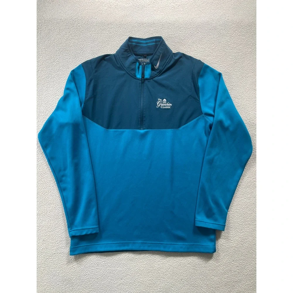 Nike Mens Medium Pullover Blue Greenbrier Classic Dri-FIT Quarter Zip Jacket